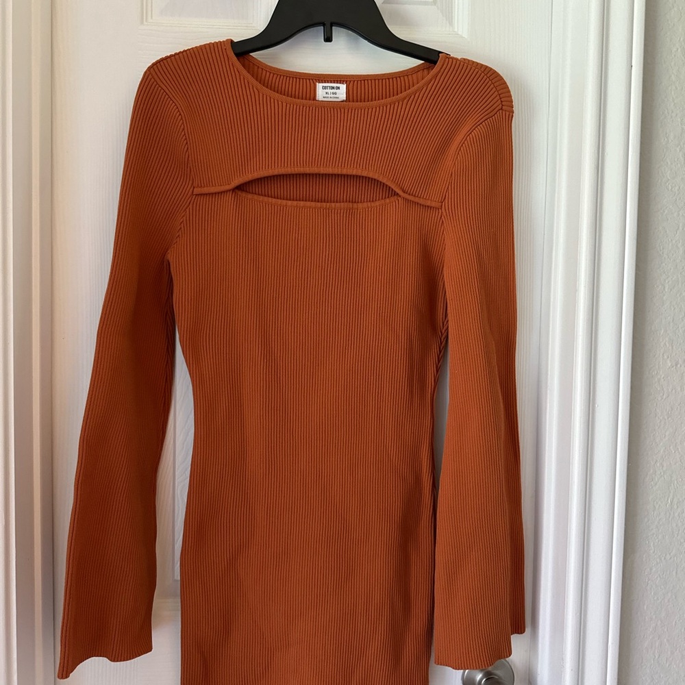 Cotton On Rust Long Sleeve Dress